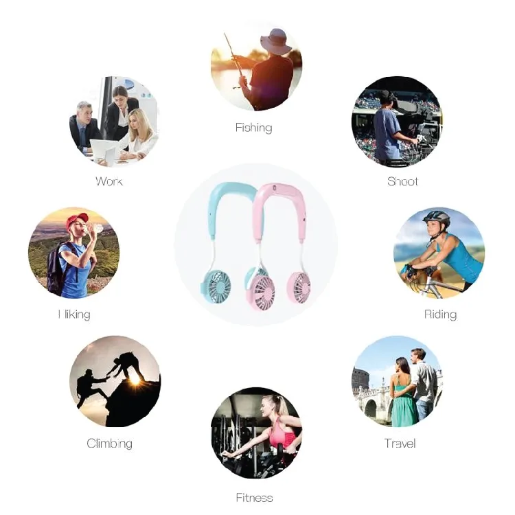 Buy Usb Rechargeable Wearable Portable Hand Free Neckband Fan Online 