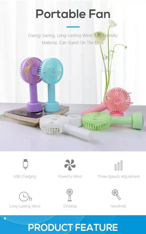 New mini rechargeable usb charging portable handheld 3 gear speed desktop