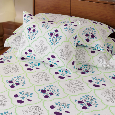 Picture of Regal Bed Sheet- Purple Flower