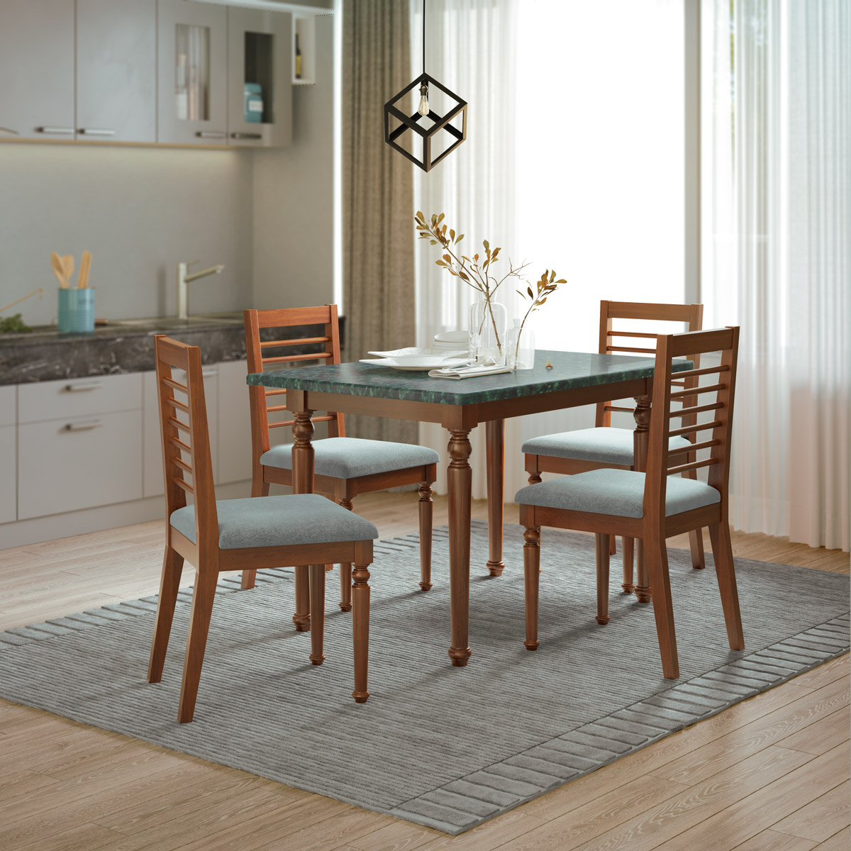 Picture of Regal Dining Table-Edessa(Aqua Green)