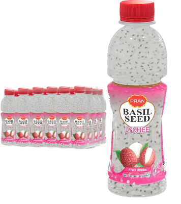 Buy PRAN Basil Seed Drinks Litchi 250ml (24 Pcs Per Carton) at Best Price In Bangladesh
