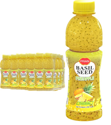 Buy PRAN Basil Seed Drinks Pineapple 250ml (24 Pcs Per Carton) at Best Price In Bangladesh