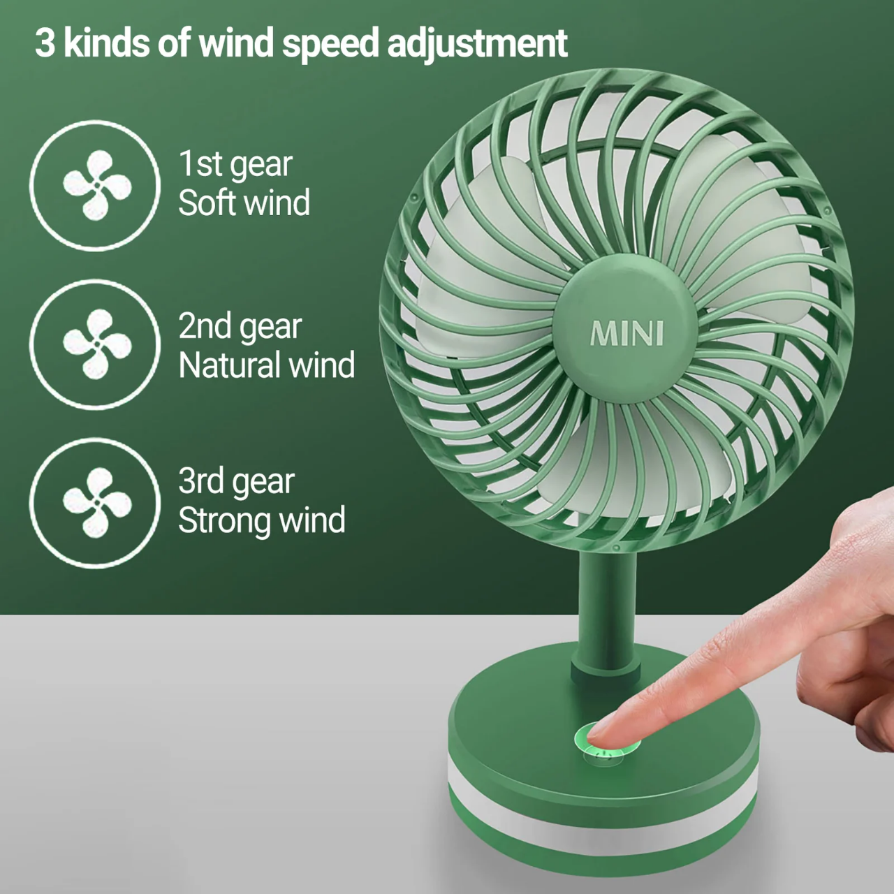 Picture of Rechargeable Fan Long Standby Electric Solid Color Cooling Fan