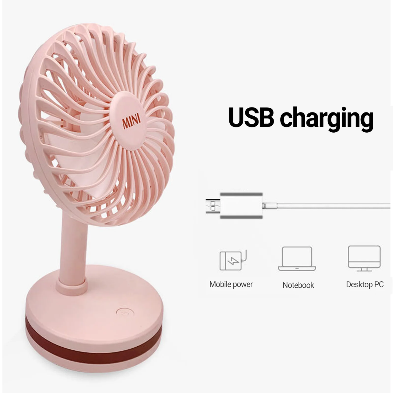 Picture of Rechargeable Fan Long Standby Electric Solid Color Cooling Fan
