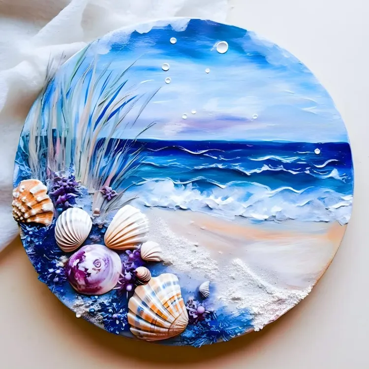 Picture of Round Canvas-4,6,8,10,12 Inch Diameter (1of Each)-100% Cotton, Primed White Blank Acid-Free Artists Shaped Canvas for Oil, Acrylic, Casting Art and Decor