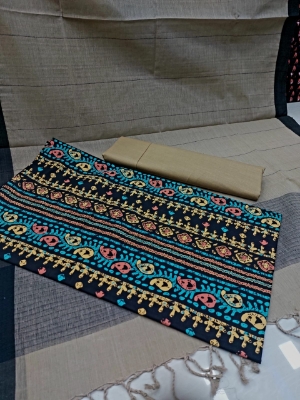 Picture of Premium Quality Unstitched Cotton Three Piece for Women Screen Printed Shalwar Kameez Orna 3pcs Stylish Fabric