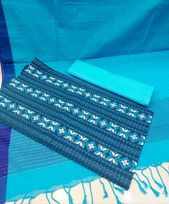 Picture of Premium Quality Unstitched Cotton Three Piece for Women Screen Printed Shalwar Kameez Orna 3pcs Stylish Fabric