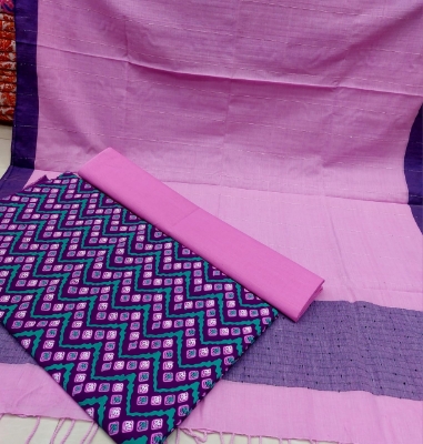 Picture of Premium Quality Unstitched Cotton Three Piece for Women Screen Printed Shalwar Kameez Orna 3pcs Stylish Fabric