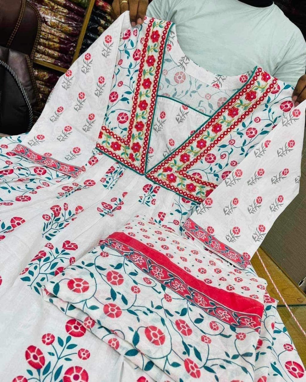 Picture of Women frock (3 pice ) Casual Dress Lady Solid Print Spring Summer multicolor Elegant Vestidos