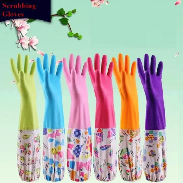 Picture of High Quality Multicolored Silicone Kitchen Dishwashing, Cleaning, Gardening, Laundry, Lab Gloves (Various Colors)