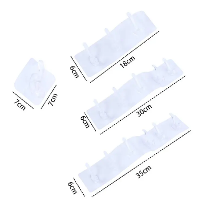 Picture of pvc/3/5/6 row traceless automation for bathroom, kitchen clothes hanger storage rack wall hook key holder