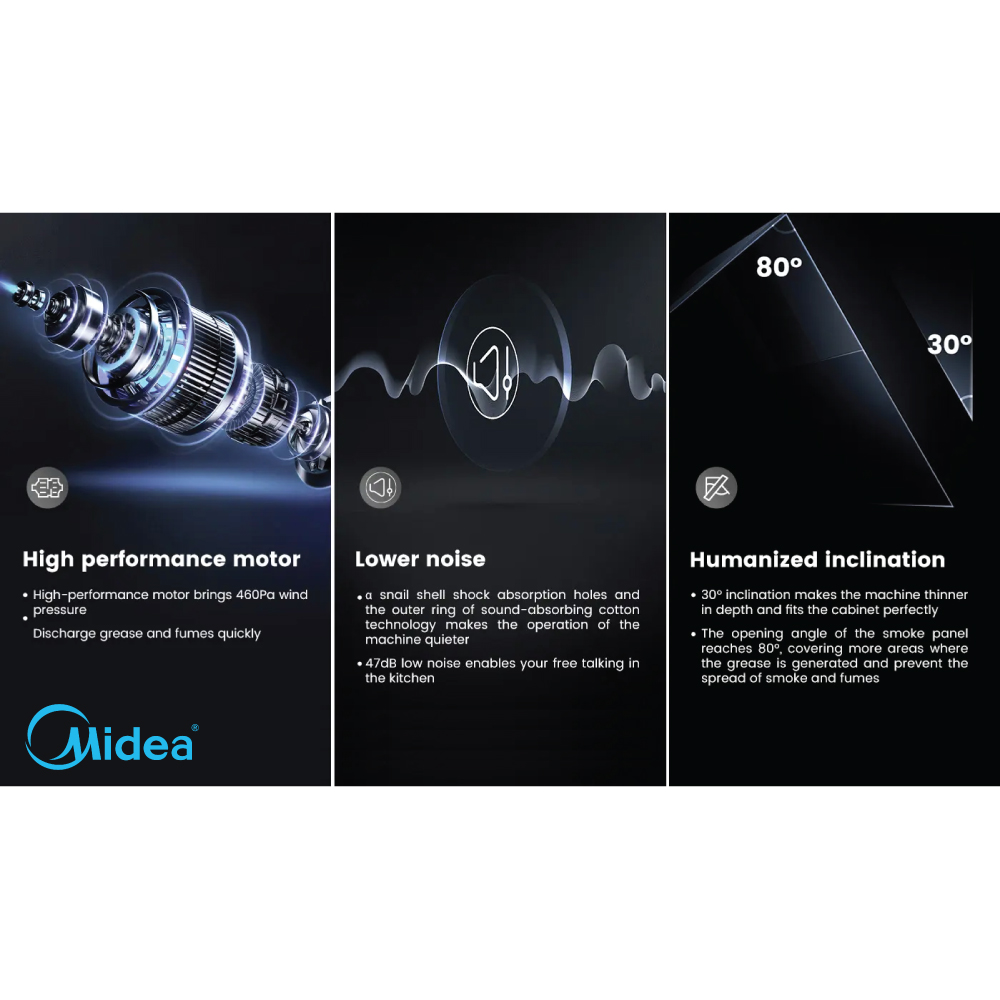 Midea B68, Steam Wash Technology Kitchen Hood 