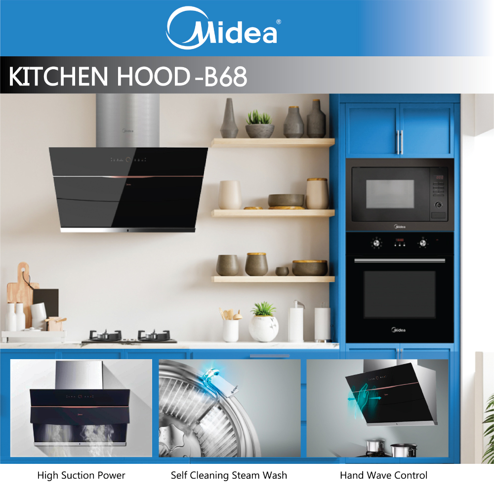 Midea B68, Steam Wash Technology Kitchen Hood 