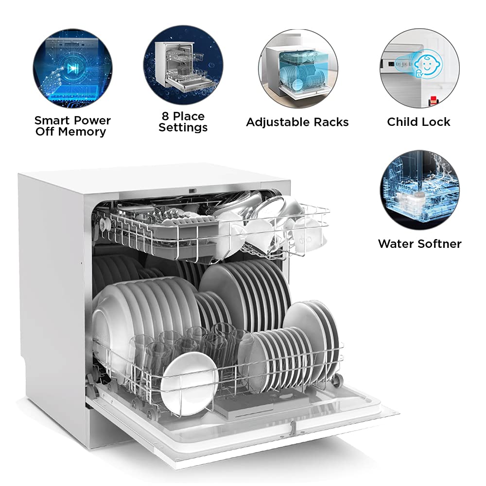 Midea WQP8-3802D Tabletop 8 Place Settings DishwaWQP8-3802Dsher