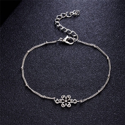 Picture of Bohemian Personality Sun Flower Rose Female Anklets Bead Chain Double Layer Anklet Foot Jewelry Ankle Bracelets For Women Leg Chain