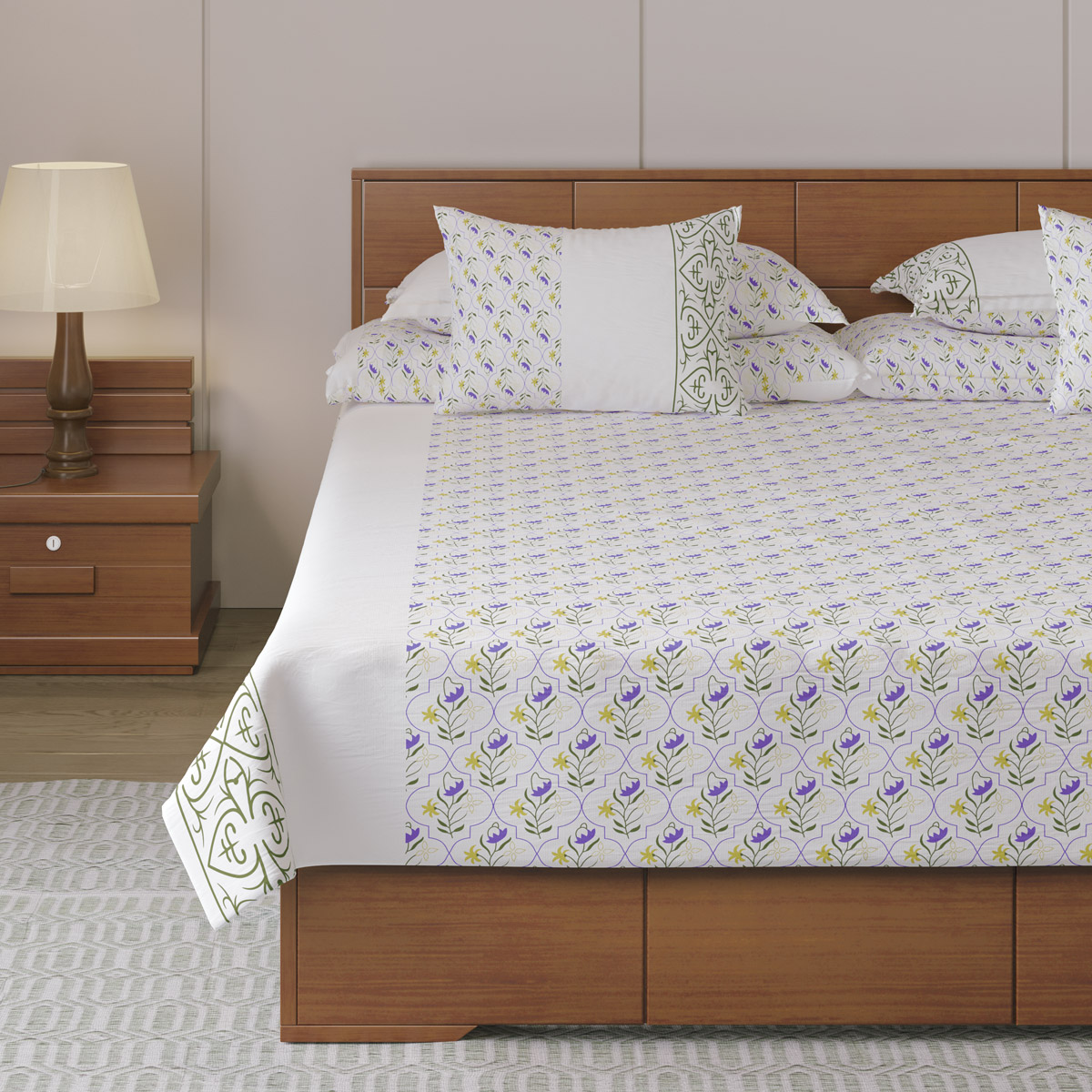 Picture of Regal Bed Sheet- Salvia