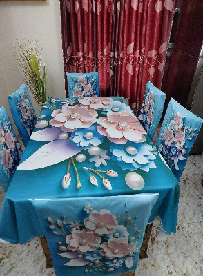 Buy 3D Print Premium Dining Table Cloth & Chiar Cover Set 7 in 1 TC-130 at Best Prices in Bangladesh