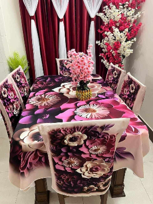 Buy 3D Print Premium Dining Table Cloth & Chiar Cover Set 7 in 1 TC-134 at Best Prices in Bangladesh