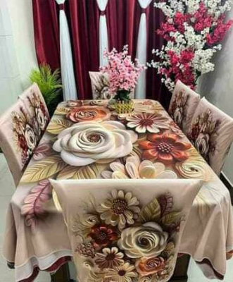 Buy 3D Print Premium Dining Table Cloth & Chiar Cover Set 7 in 1 TC-135 at Best Prices in Bangladesh