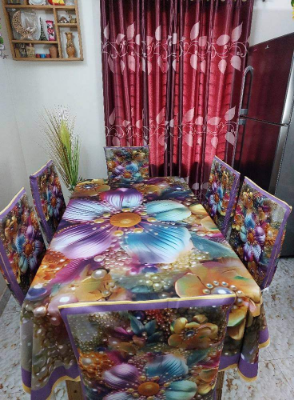 Buy 3D Print Premium Dining Table Cloth & Chiar Cover Set 7 in 1 TC-127 at Best Prices in Bangladesh