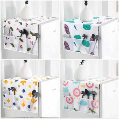 Picture of Cute Cartoon Print Dust Cover Washing Machine Cover Refrigerator Organizer Fridge Dust Cover With Pocket Home Décor