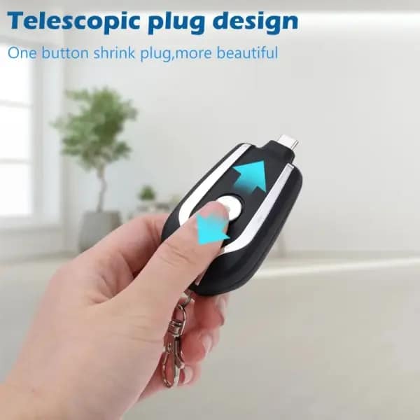 Picture of 1500mAh Portable Keychain Power Bank|Fast Charging for Type C Phone|Charger External Battery Pack for Emergency Power