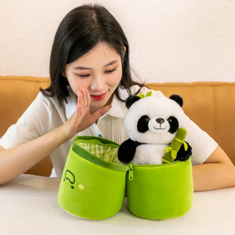 Picture of Cute Secret Panda In Bamboo Plush Toy Giant Panda Modern Simple Style Gifts
