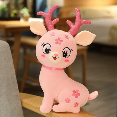 Picture of Cute Deer Plush Animal Stuffed Toy Soft Dolls for Home Décor