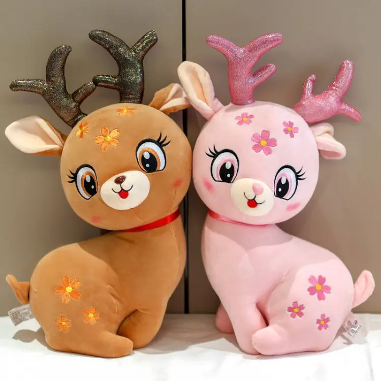 Picture of Cute Deer Plush Animal Stuffed Toy Soft Dolls for Home Décor