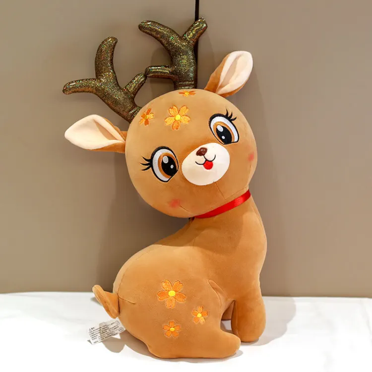Picture of Cute Deer Plush Animal Stuffed Toy Soft Dolls for Home Décor