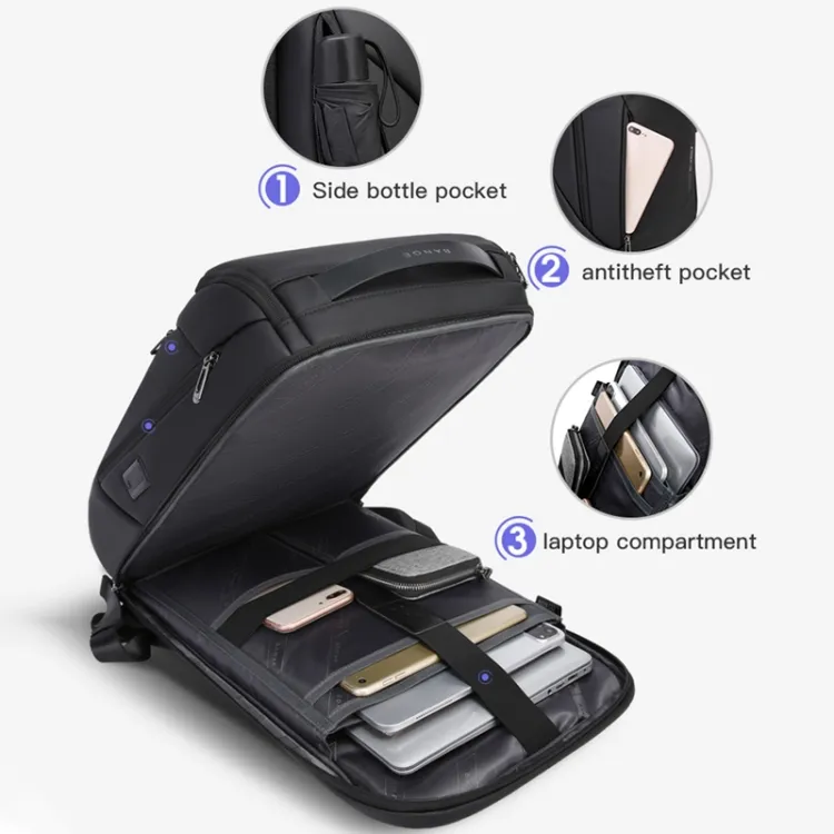 Picture of BANGE BG 2517 premium Backpack Anti Theft Water Repellent Fabric Laptop bag with USB Charging