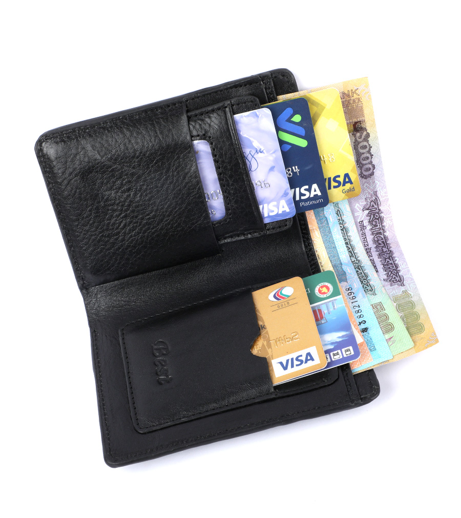 Buy Black 100% Leather Wallet For Men's - Money Bag With Special Box at Best Price In Bangladesh