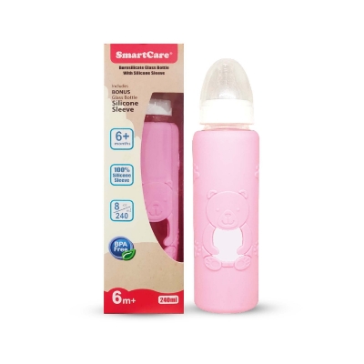 Picture of SmartCare-Borosilicate glass bottle with silicone sleeve (8oz)