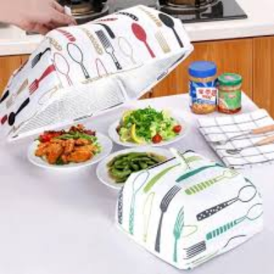 Picture of Foldable Food Covers Thermal Dishes Insulation Keeping Warml Food Dust Cover Anti Fly Mosquito Aluminum Foil Food Cover