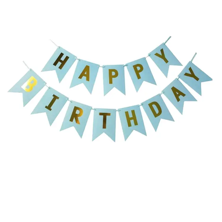 Picture of Happy Birthday Decoration Combo Pack – Blue Backdrop Foil Curtain, Light Blue Paper Birthday Banner With Metallic Balloons (Blue, Silver