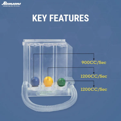 Buy 3 Ball Respirometer Deep Breathing and Lung Exerciser Online at Best Price