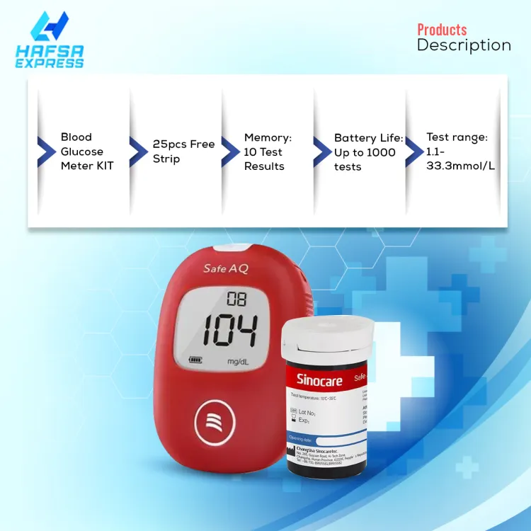 Buy Blood Glucose Monitoring System-Sinocare Safe AQ Smart with 25 strip free Online at Best Price In Bangladesh