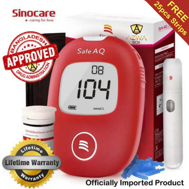 Buy Blood Glucose Monitoring System-Sinocare Safe AQ Smart with 25 strip free Online at Best Price In Bangladesh
