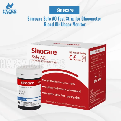 Buy Sinocare Safe AQ Test Strip for Glucometer Blood Glucose Monitor 50 Pcs Online at Best Price In Bangladesh