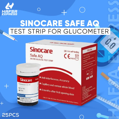 Buy Sinocare Safe AQ Test Strip for Glucometer Blood Glucose Monitor 25 Pcs Online at Best Price In Bangladesh