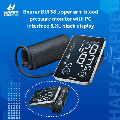 Buy Beurer BM 58 upper arm blood pressure monitor with PC interface & XL black display  Online at Best Price
