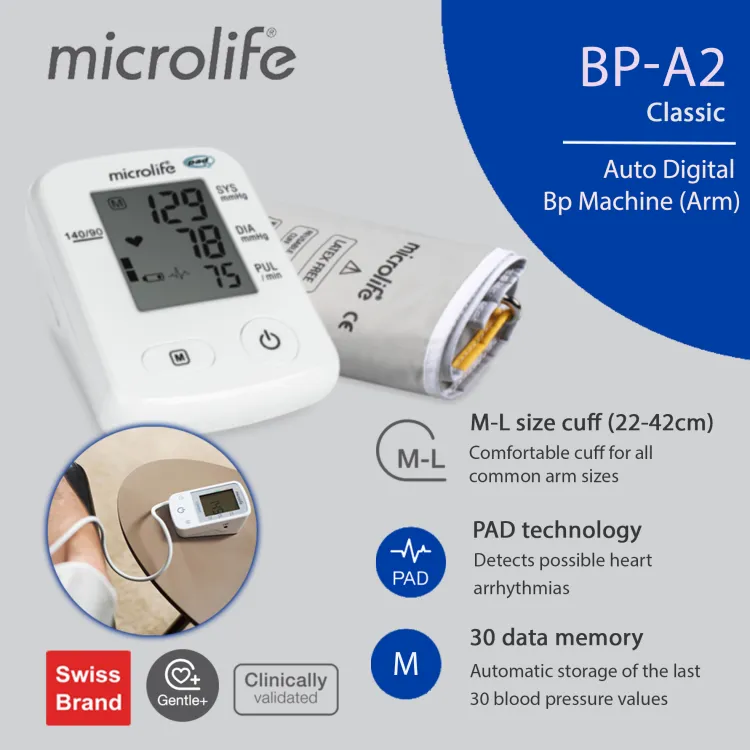 Buy Microlife Digital  Automatic Blood Pressure Monitor Set A2 Classic Online at Best Price