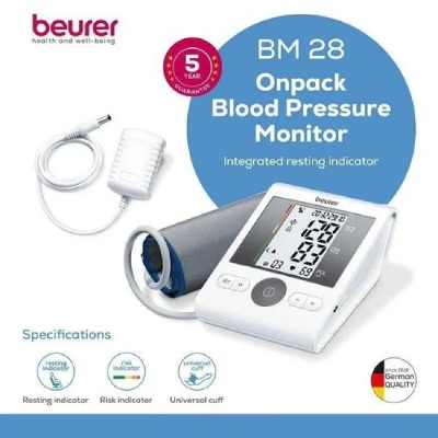 Buy Beurer BM28 Blood Pressure Monitor with Adaptor (White) Online at Best Price