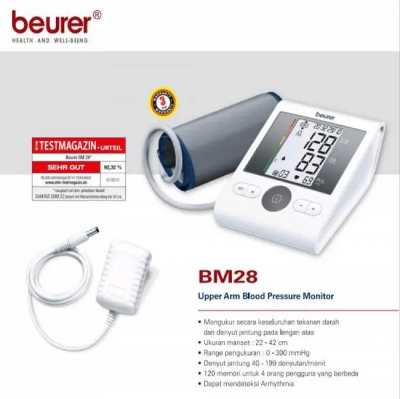 Buy Beurer BM28 Blood Pressure Monitor with Adaptor (White) Online at Best Price