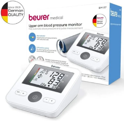 Buy Beurer BM28 Blood Pressure Monitor with Adaptor (White) Online at Best Price