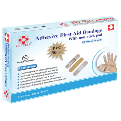 Buy 100 Pcs Getwell First Aid Strip Tape One Time Bandage at Best Price In Bangladesh