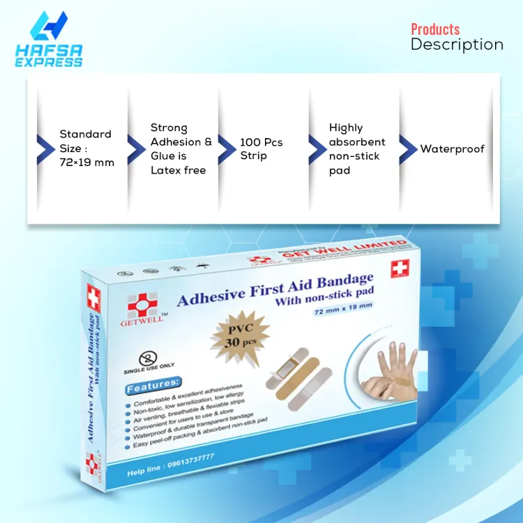 Buy 100 Pcs Getwell First Aid Strip Tape One Time PVC Bandage at Best Price In Bangladesh