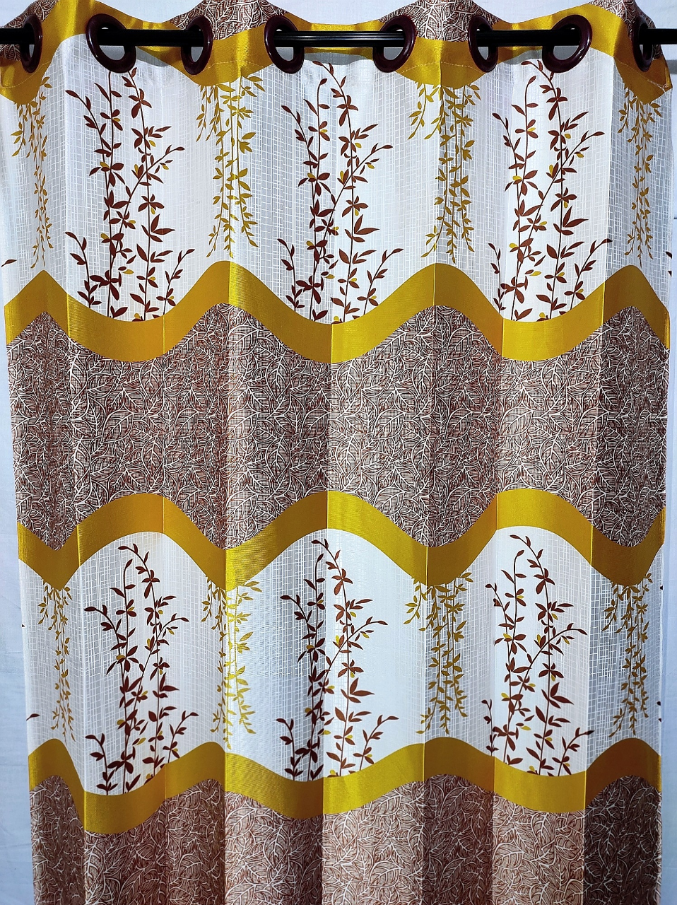 Buy Curtain Porda Synthetic curtains Indian porda window protector 45*80 inch standard size Yellow and white art 4 kuchi curtain at Best Price In Bangladesh