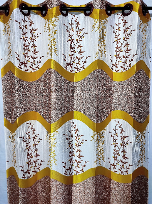 Buy Curtain Porda Synthetic curtains Indian porda window protector 45*80 inch standard size Yellow and white art 4 kuchi curtain at Best Price In Bangladesh