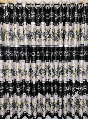 Buy Curtain Porda Synthetic curtains Indian porda window protector 45*80 inch standard size Black flower art 4 kuchi curtain at Best Price In Bangladesh